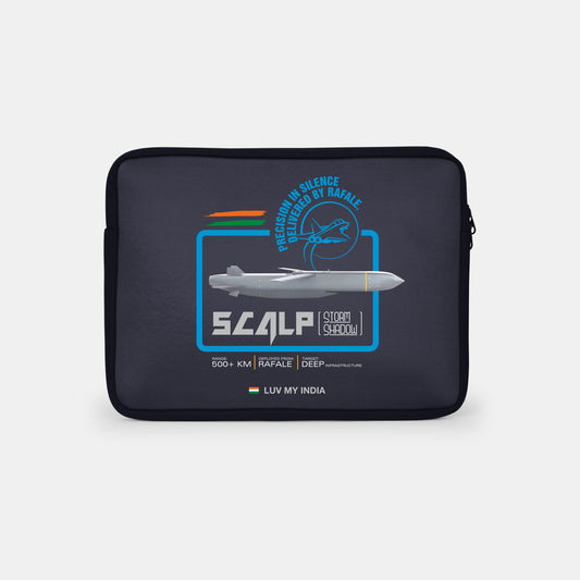 Storm Shadow | Patriotic Black Sleeve Case Cover Laptop Bag For Men & Women | Luv My India Defence Collection | 14.5x11 Inch Waterproof Shock Absorber Laptop/MacBook, Office/College Laptop Bag | 3 Layer Padded Polyester Sponge Laptop Bag