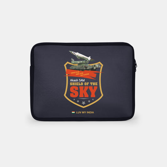 Akash SAM | Patriotic Black Sleeve Case Cover Laptop Bag For Men & Women | Luv My India Defence Collection | 14.5x11 Inch Waterproof Shock Absorber Laptop/MacBook, Office/College Laptop Bag | 3 Layer Padded Polyester Sponge Laptop Bag