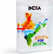 Vocal For Local Paperweight | Luv My India Acrylic 2.5x3.5 Inch Patriotic Paperweight