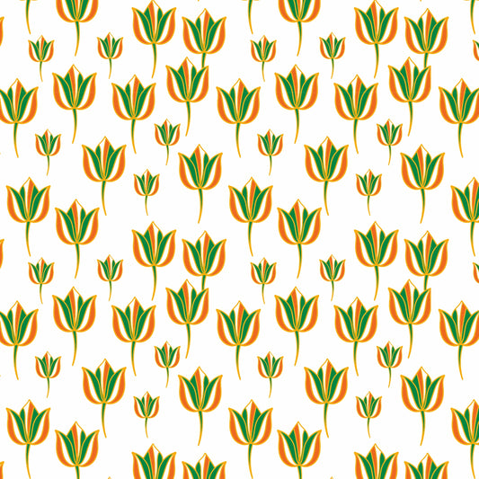 Tricolour Lotus Modal Silk Stole | Unisex | White