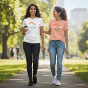 Love India | Round Neck Unisex T-Shirt | Pure Cotton Luv My India Fashion | Tiranga / Tricolour Patriotic T-Shirt