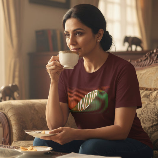 India Tricolour | Round Neck Unisex T-Shirt | Pure Cotton Luv My India Fashion | Patriotic T-Shirt