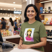 Maa Laxmi | Round Neck Unisex T-Shirt | Pure Cotton Luv My India Fashion | Narayani Spiritual T-Shirt