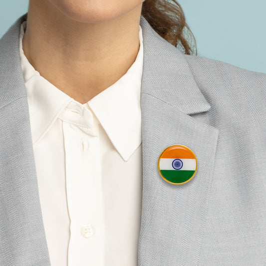 Tiranga Badge | Luv My India Patriotic Magnetic Round Badge | 2.5x2.5 CM Badge For Men And Women | Pack of 5
