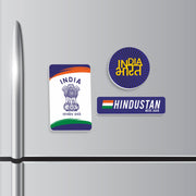 Patriotic Fridge Magnet Set | Luv My India Fridge Magnets | India With Satyameva Jayate Fridge Magnet | India Bharat Fridge Magnet | Hindustan Meri Jaan Fridge Magnet | Curated Pack of 3