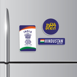 Patriotic Fridge Magnet Set | Luv My India Fridge Magnets | India With Satyameva Jayate Fridge Magnet | India Bharat Fridge Magnet | Hindustan Meri Jaan Fridge Magnet | Curated Pack of 3
