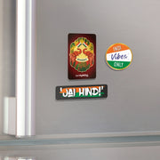 Patriotic Fridge Magnet Set | Luv My India Fridge Magnets | Majestic Bharat Fridge Magnet | Indi Vibes Only Fridge Magnet | Jai Hind Fridge Magnet | Curated Pack of 3