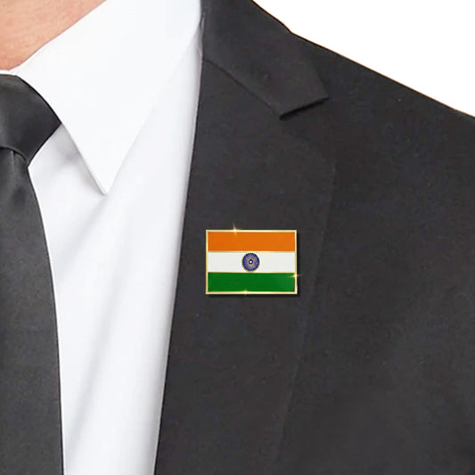 Tricolour Badge | Luv My India Premium Enamelled Badge | Classic Lapel Pin Brass Material Badge | 3x2 CM Badge For Men And Women