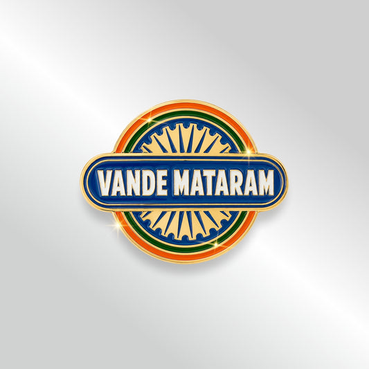 Vande Mataram Enamelled Badge | Pin-free Magnetic Fastener