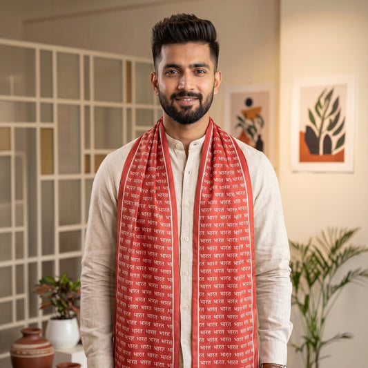 Bharat Satin Stole | Unisex  | Maroon