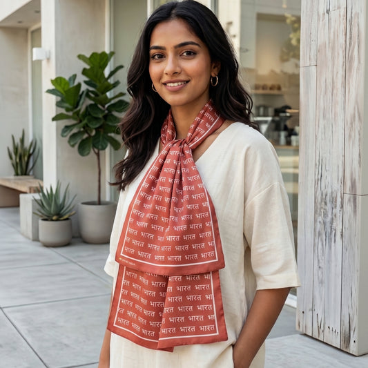 Bharat Satin Stole | Unisex  | Maroon
