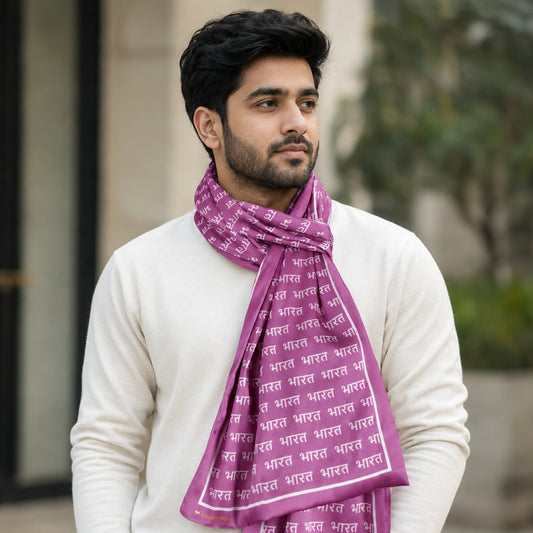 Bharat Satin Stole | Unisex  | Purple