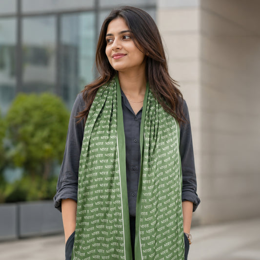 Bharat Satin Stole | Unisex  | Green
