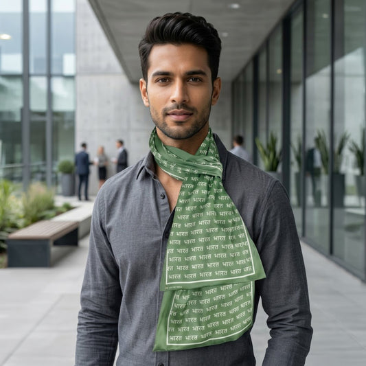 Bharat Satin Stole | Unisex  | Green