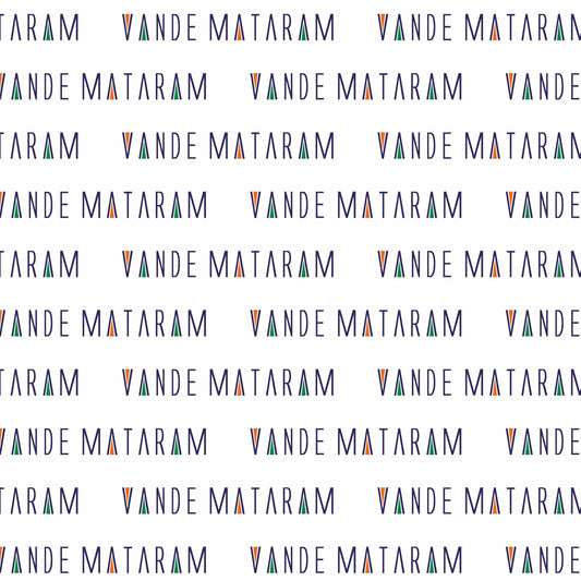 Vande Mataram Modal Silk Stole | Unisex  | White & Tricolour | Dual Side Print