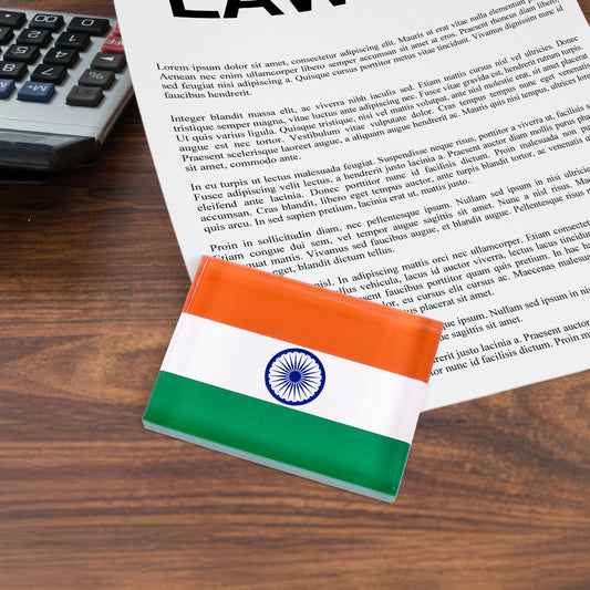 Tiranga Paperweight | Luv My India Acrylic 3.5x2.5 Inch Patriotic Paperweight