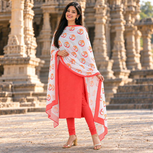 Om Shakti Mulmul Cotton Dupatta