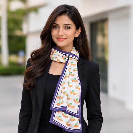 Vande Mataram Satin Stole | Unisex | Tricolour Inspired