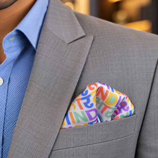 India Bharat Multicolour Typography | Premium Modal Silk Stole and Pocket Square Set