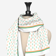 Bharat In Tricolour Scarf | Luv My India Bemberg Silk Tricolour Scarf | Digital Print 150x45 CM Patriotic Scarf
