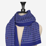 Bharat Design Blue Scarf | Luv My India Bemberg Silk Scarf | Digital Print 150x45 CM Patriotic Scarf