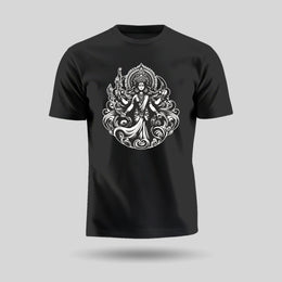 Shakti Roop Of Maa Durga | Round Neck Unisex T-Shirt | Pure Cotton Luv My India Fashion | Navratri Spiritual T-Shirt