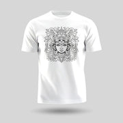 Elegance Of Maa Durga | Round Neck Unisex T-Shirt | Pure Cotton Luv My India Fashion | Navratri Spiritual T-Shirt