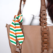 Tricolour Twilly Scarf | Luv My India Patriotic Twilly Scarf | 100x5 CM Modal Satin Scarf