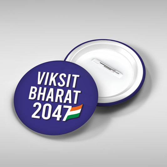 Viksit Bharat 2047 Round Badge | Gloss Finish