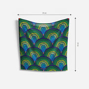 Peacock Feathers | Luv My India Patriotic Premium Bemberg Silk Pocket Square | National Symbol Digital Print 33x33 CM Pocket Square