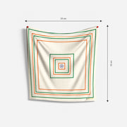 Tricolour Square-On-Square | Luv My India Light Yellow Patriotic Premium Bemberg Silk Pocket Square | Tiranga Inspired Digital Print 33x33 CM Pocket Square