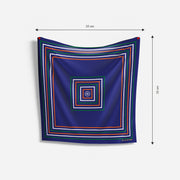 Tricolour Square-On-Square | Luv My India Blue Patriotic Premium Bemberg Silk Pocket Square | Tiranga Inspired Digital Print 33x33 CM Pocket Square