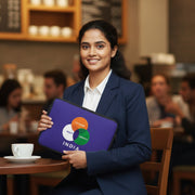 India: Peace, Growth, Courage | Patriotic Blue Sleeve Case Cover Laptop Bag For Men & Women | Luv My India 14.5x11 Inch Waterproof Shock Absorber Laptop/MacBook, Office/College Laptop Bag | 3 Layer Padded Polyester Sponge Laptop Bag