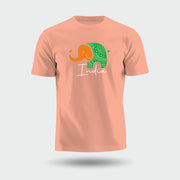 Tiranga Elephant | Round Neck Unisex T-Shirt | Pure Cotton Luv My India Fashion | Patriotic T-Shirt