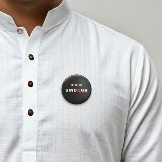 Operation Sindoor Round Badge | Luv My India Badges | 4x4 CM Patriotic Pin Button Badges | Pack of 5