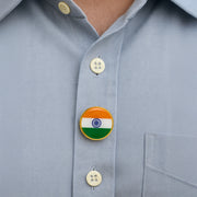 Tiranga Button Badge | Luv My India Patriotic Badge | 2x2 CM Badge For Men And Women | Pack of 5