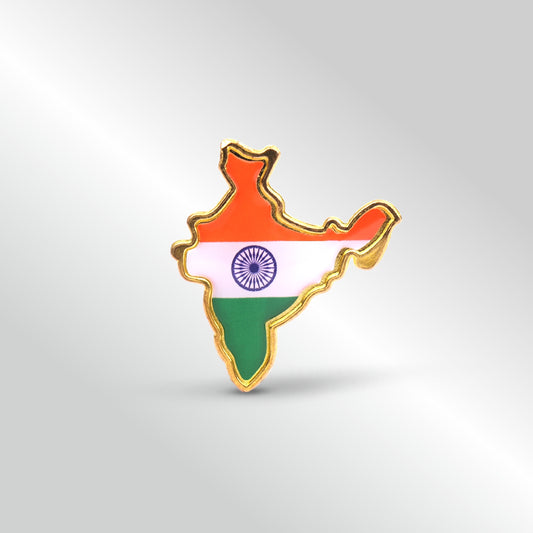 India Map Badge | Luv My India Patriotic Lapel Pin Badge | 3x3 CM Badge For Men And Women | Pack of 5
