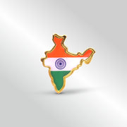 India Map Badge | Luv My India Patriotic Lapel Pin Badge | 3x3 CM Badge For Men And Women | Pack of 5