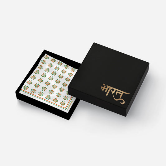 Tricolour Bloom | Luv My India Bemberg Vegan Silk Pocket Square | Digital Print 33x33 CM Patriotic Premium Pocket Square