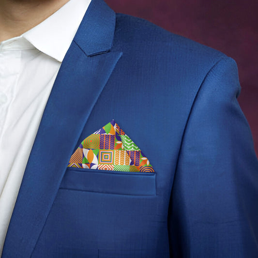 Vibrant India | Luv My India Bemberg Vegan Silk Pocket Square | Digital Print 33x33 CM Patriotic Premium Pocket Square