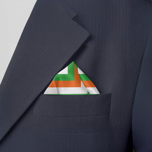 Tricolour Square | Luv My India Bemberg Vegan Silk Pocket Square | Digital Print 33x33 CM Patriotic Premium Pocket Square