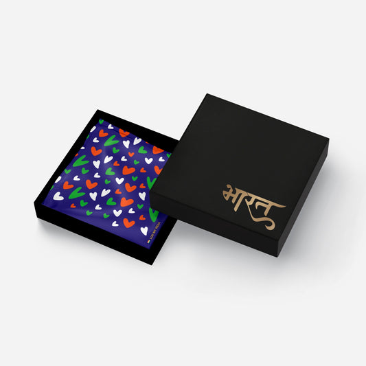 Dil Se Tiranga | Luv My India Bemberg Vegan Silk Pocket Square | Digital Print 33x33 CM Patriotic Premium Pocket Square