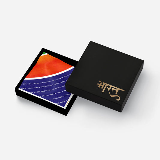 Tricolour Flow | Luv My India Bemberg Vegan Silk Pocket Square | Digital Print Orange 33x33 CM Patriotic Premium Pocket Square