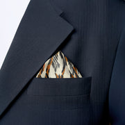 Tiger Stripes | Luv My India Patriotic Premium Bemberg Silk Pocket Square | National Symbol Digital Print 33x33 CM Pocket Square