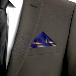 Tricolour Square-On-Square | Luv My India Blue Patriotic Premium Bemberg Vegan Silk Pocket Square | Tiranga Inspired Digital Print 33x33 CM Pocket Square