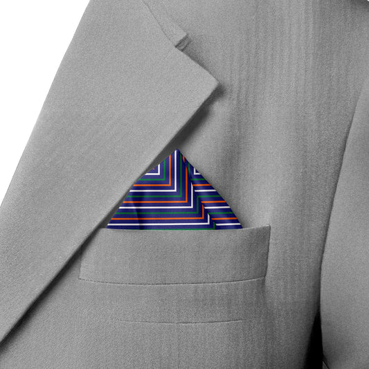 Tricolour Radiance | Luv My India Blue Patriotic Premium Bemberg Vegan Silk Pocket Square | Tiranga Inspired Digital Print 33x33 CM Pocket Square