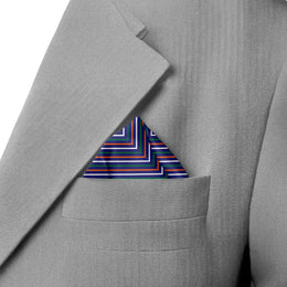 Tricolour Radiance | Luv My India Blue Patriotic Premium Bemberg Vegan Silk Pocket Square | Tiranga Inspired Digital Print 33x33 CM Pocket Square