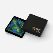 Peacock Feathers | Luv My India Patriotic Premium Bemberg Silk Pocket Square | National Symbol Digital Print 33x33 CM Pocket Square