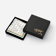 Bharat In Tricolour | Luv My India Patriotic Premium Bemberg Silk Pocket Square | Tiranga Inspired Digital Print 33x33 CM Pocket Square