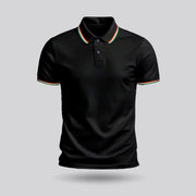 Tiranga / Tricolour | PCPQ Polo Neck Unisex T-Shirt | Pure Cotton Luv My India Fashion | Tricolour Stripe Patriotic T-Shirt